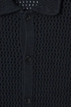 COS COLLARED OPEN-KNIT WOOL CARDIGAN- Sweaters & Cardigans
