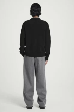 COS COLLARED RIBBED WOOL-CASHMERE CARDIGAN- Sweaters & Cardigans