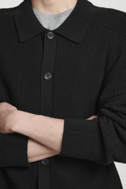 COS COLLARED RIBBED WOOL-CASHMERE CARDIGAN- Sweaters & Cardigans