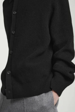 COS COLLARED RIBBED WOOL-CASHMERE CARDIGAN- Sweaters & Cardigans