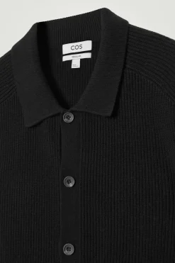 COS COLLARED RIBBED WOOL-CASHMERE CARDIGAN- Sweaters & Cardigans