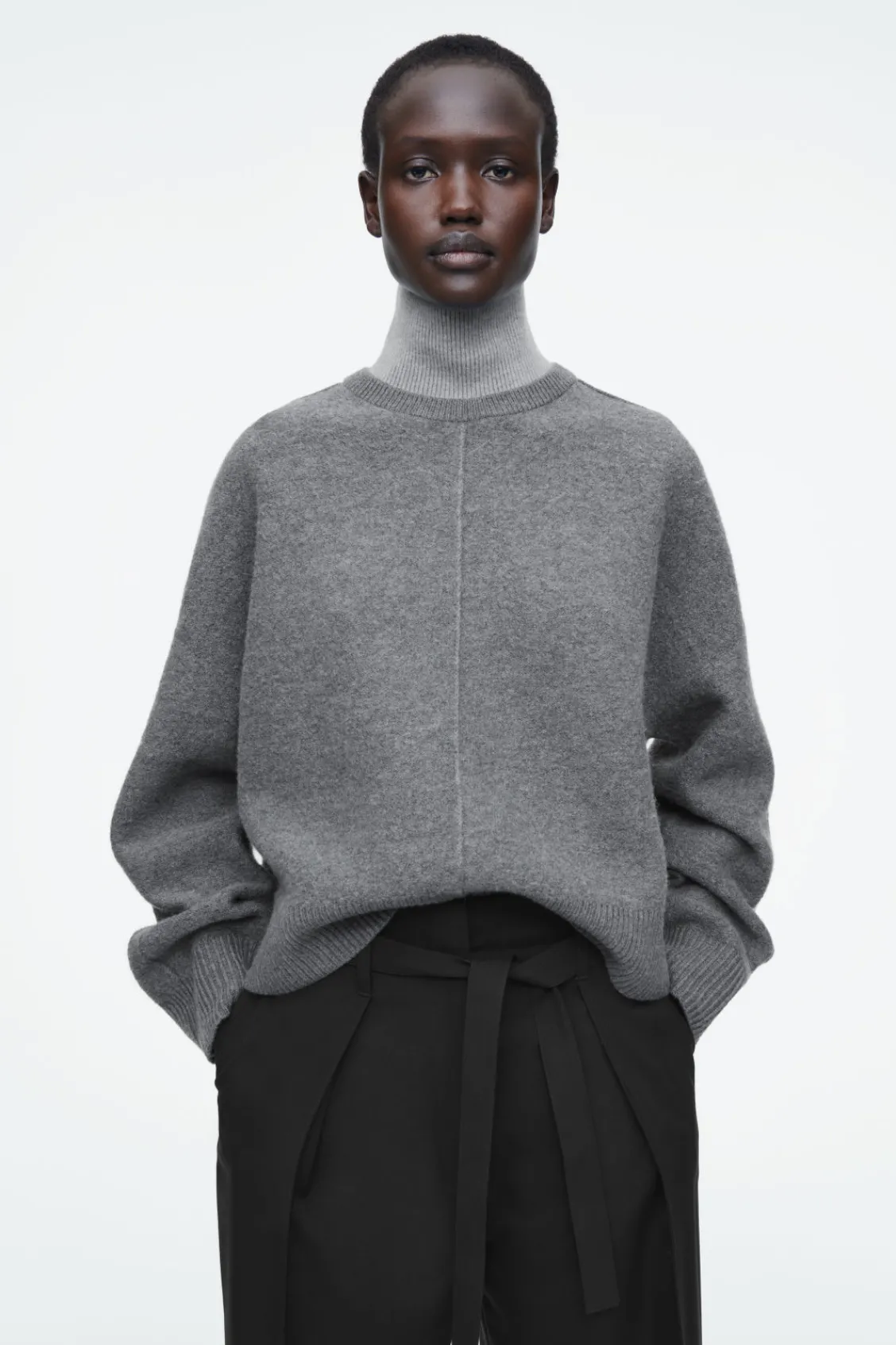 COS COLOUR-BLOCK LAYERED WOOL JUMPER-Women Tops | Sweaters & Cardigans