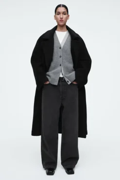 COS COLOUR-BLOCK WOOL V-NECK CARDIGAN-Women Sweaters & Cardigans