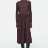 COS CONTRAST-PANEL LONG-SLEEVED MIDI DRESS-Women Dresses & Jumpsuits