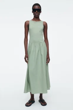 COS CONTRAST-PANEL MAXI DRESS-Women Dresses & Jumpsuits