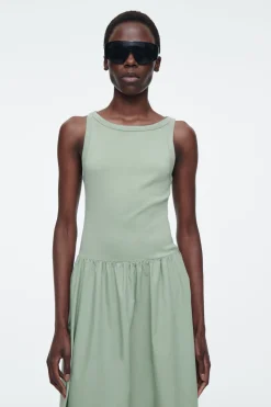 COS CONTRAST-PANEL MAXI DRESS-Women Dresses & Jumpsuits