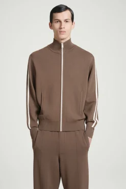 COS CONTRAST-STRIPE KNITTED TRACK JACKET- Matching Sets | Sweaters & Cardigans