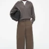 COS CORDUROY BARREL-LEG TROUSERS-Women Pants