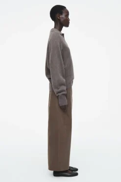 COS CORDUROY BARREL-LEG TROUSERS-Women Pants