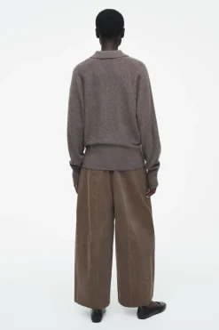 COS CORDUROY BARREL-LEG TROUSERS-Women Pants