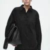 COS CORDUROY HALF-PLACKET SHIRT-Women Shirts & Blouses | Tops