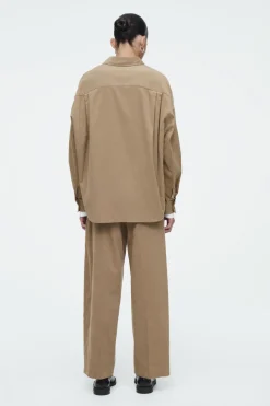 COS CORDUROY HALF-PLACKET SHIRT-Women Shirts & Blouses | Tops
