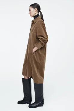COS CORDUROY MIDI SHIRT DRESS-Women Dresses & Jumpsuits
