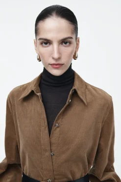 COS CORDUROY MIDI SHIRT DRESS-Women Dresses & Jumpsuits