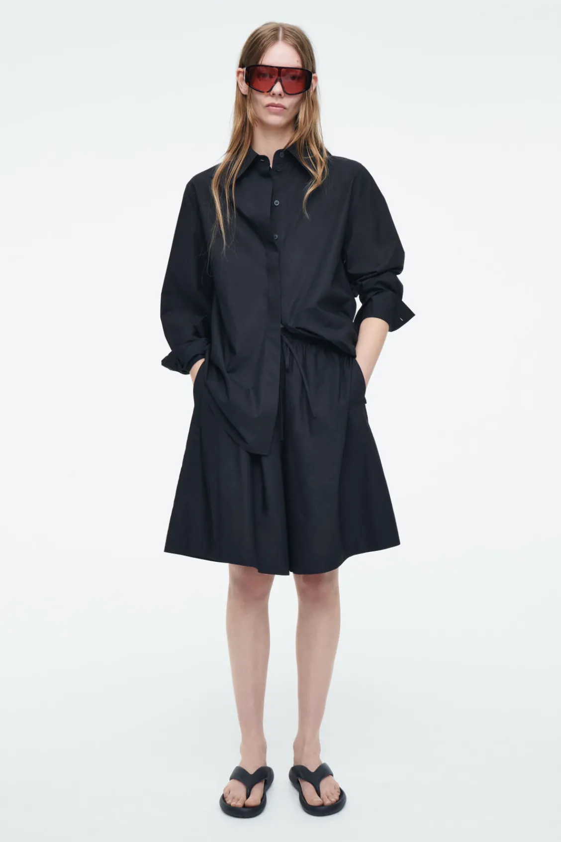 COS COTTON DRAWSTRING SHORTS-Women Pants