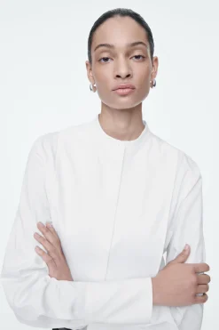 COS COTTON TUXEDO SHIRT-Women Shirts & Blouses | Tops