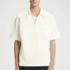 COS COTTON-TWILL HALF-ZIP POLO SHIRT- Polo Shirts