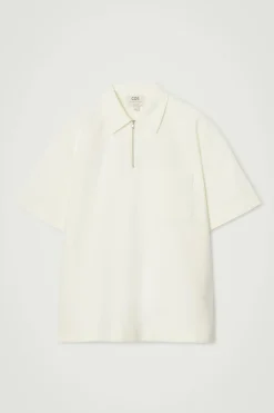 COS COTTON-TWILL HALF-ZIP POLO SHIRT- Polo Shirts