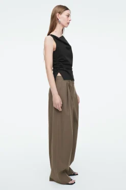 COS COWL-NECK GATHERED SLEEVELESS TOP-Women T-Shirts | Tops