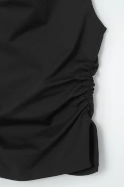 COS COWL-NECK GATHERED SLEEVELESS TOP-Women T-Shirts | Tops