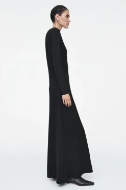 COS COWL-NECK LONG-SLEEVED MAXI DRESS-Women Dresses & Jumpsuits