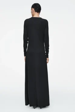COS COWL-NECK LONG-SLEEVED MAXI DRESS-Women Dresses & Jumpsuits