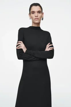 COS COWL-NECK LONG-SLEEVED MAXI DRESS-Women Dresses & Jumpsuits