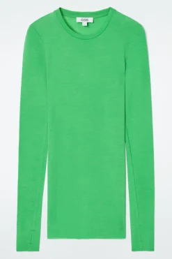 COS CREW-NECK MERINO WOOL TOP-Women T-Shirts | Tops
