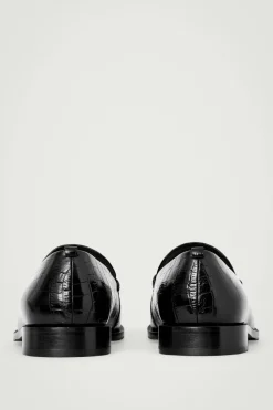 COS CROC-EFFECT LEATHER LOAFERS- Shoes