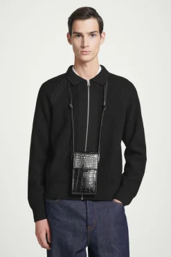 COS CROC-EFFECT LEATHER PHONE POUCH- Bags & Wallets
