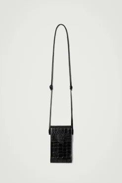 COS CROC-EFFECT LEATHER PHONE POUCH- Bags & Wallets