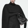 COS CROPPED BOILED-WOOL HYBRID CAPE-Women Capes & Hybrids