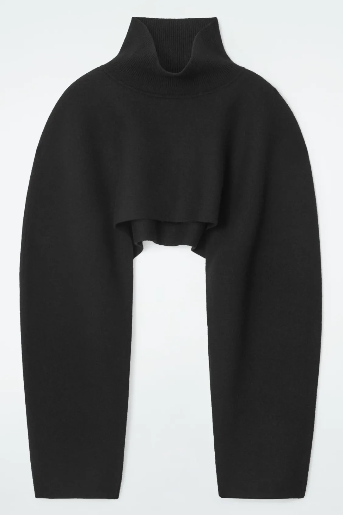 COS CROPPED BOILED-WOOL HYBRID CAPE-Women Capes & Hybrids