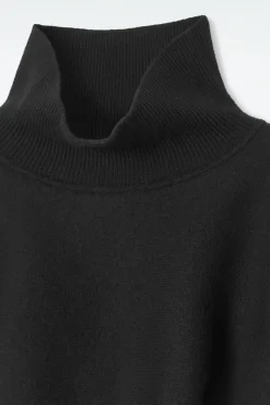 COS CROPPED BOILED-WOOL HYBRID CAPE-Women Capes & Hybrids