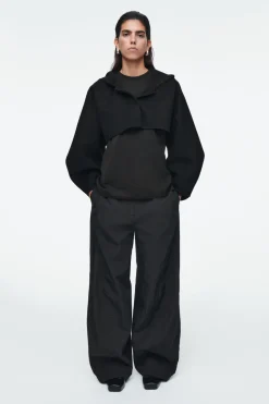 COS CROPPED DOUBLE-FACED WOOL HOODED JACKET-Women Coats & Jackets | Capes & Hybrids