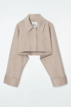 COS CROPPED DOUBLE-FACED WOOL JACKET-Women Capes & Hybrids | Coats & Jackets