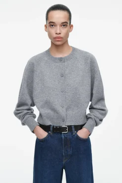 COS CROPPED WOOL CARDIGAN-Women Sweaters & Cardigans