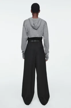 COS CROPPED WOOL HOODIE-Women Capes & Hybrids | Tops