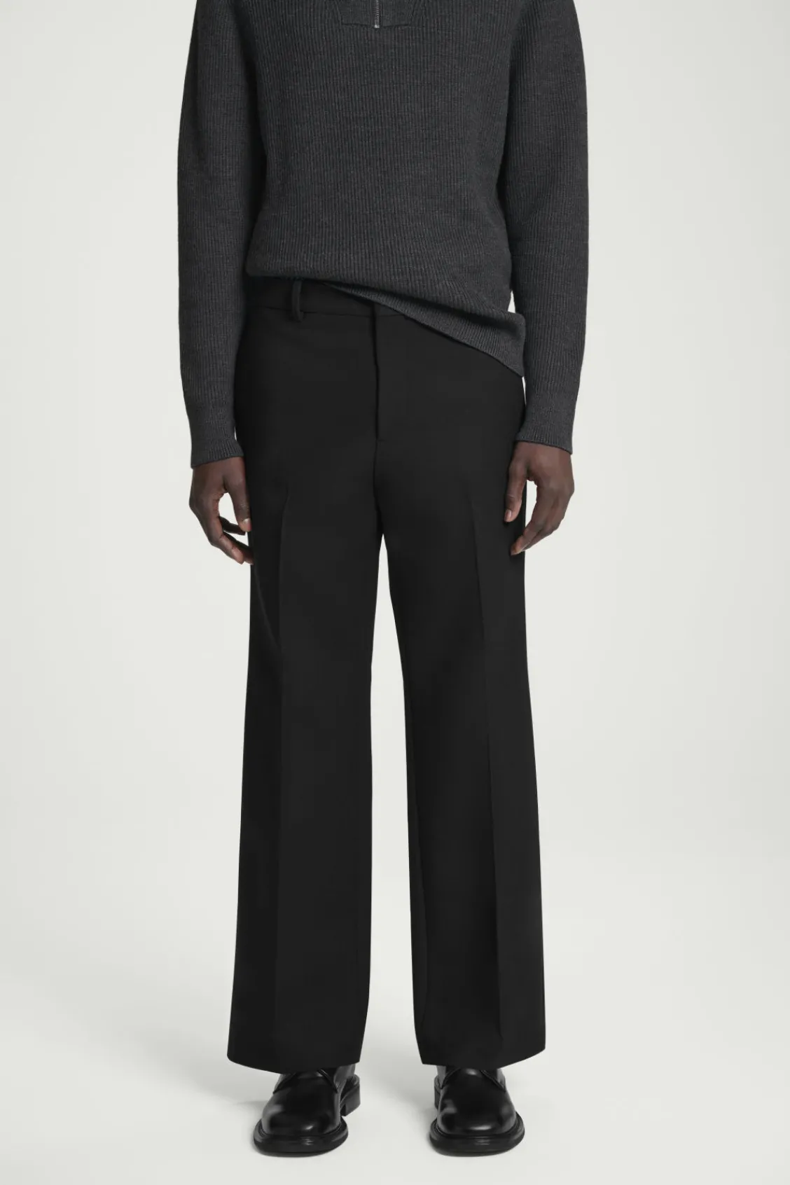 COS CROPPED WOOL-BLEND FLARED PANTS- Pants