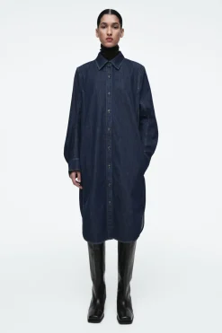 COS DENIM MIDI SHIRT DRESS-Women Dresses & Jumpsuits