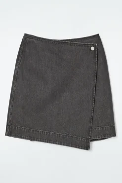 COS DENIM MINI WRAP SKIRT-Women Skirts