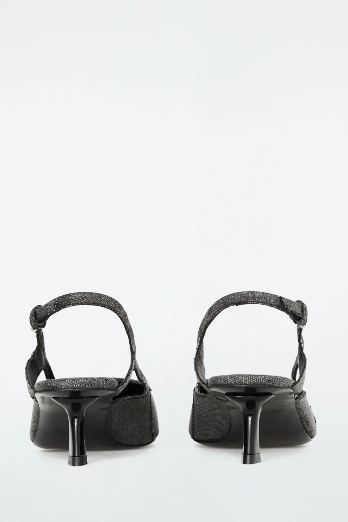 COS DENIM POINTED SLINGBACK KITTEN HEELS-Women Shoes