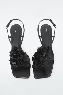 COS DETACHABLE-FLOWER KITTEN-HEEL SANDALS-Women Shoes