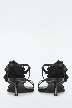 COS DETACHABLE-FLOWER KITTEN-HEEL SANDALS-Women Shoes