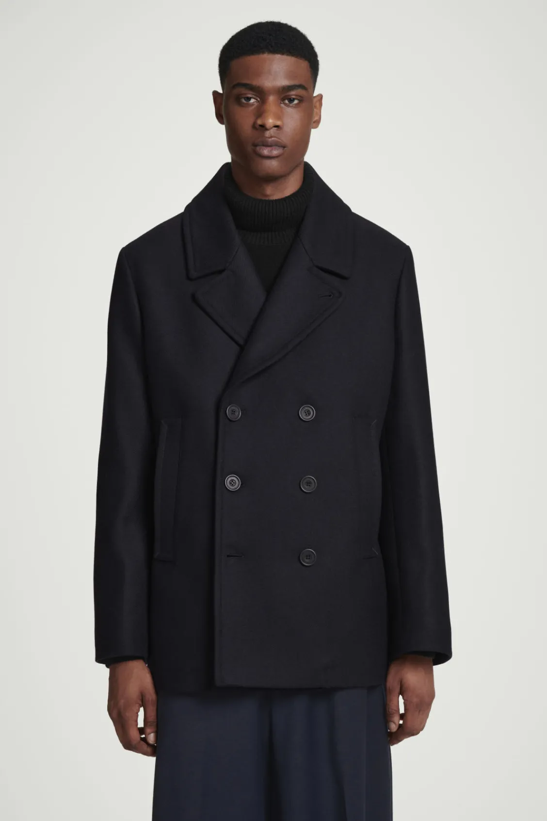 COS DOUBLE-BREASTED WOOL PEA COAT- Coats & Jackets