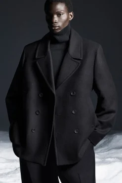 COS DOUBLE-BREASTED WOOL PEA COAT- Coats & Jackets