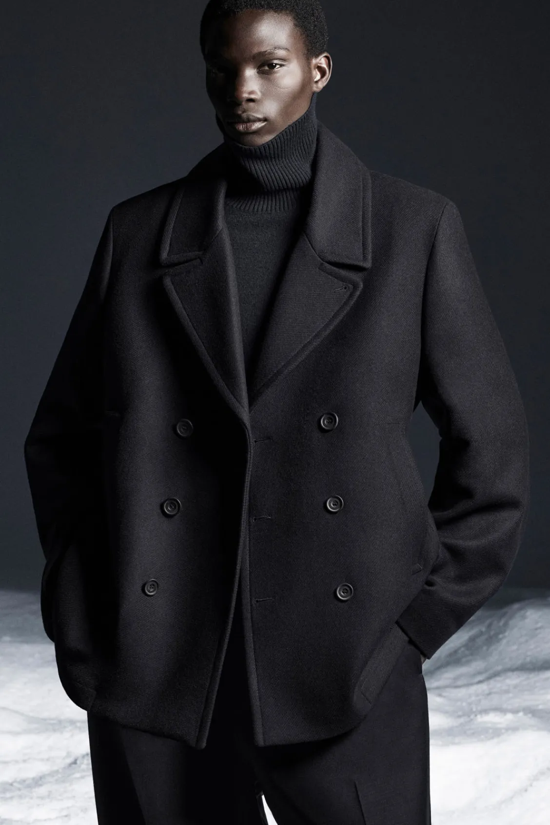 COS DOUBLE-BREASTED WOOL PEA COAT- Coats & Jackets