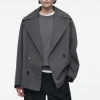 COS DOUBLE-BREASTED WOOL-BLEND JACKET-Women Coats & Jackets