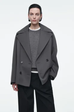 COS DOUBLE-BREASTED WOOL-BLEND JACKET-Women Coats & Jackets