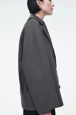 COS DOUBLE-BREASTED WOOL-BLEND JACKET-Women Coats & Jackets